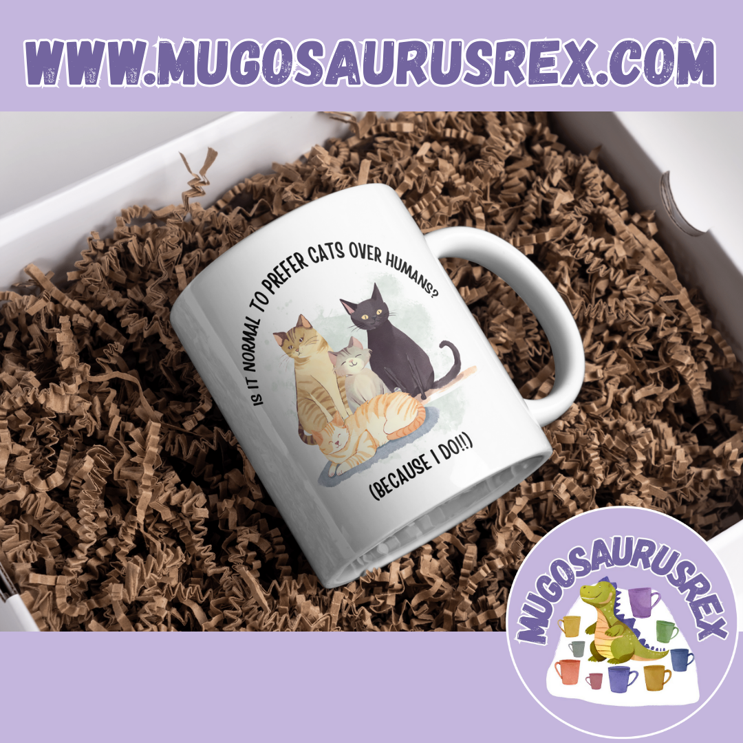 PREFER CATS | DOGS OVER PEOPLE | Animal Lover | People Hater | 11oz Ceramic Mug