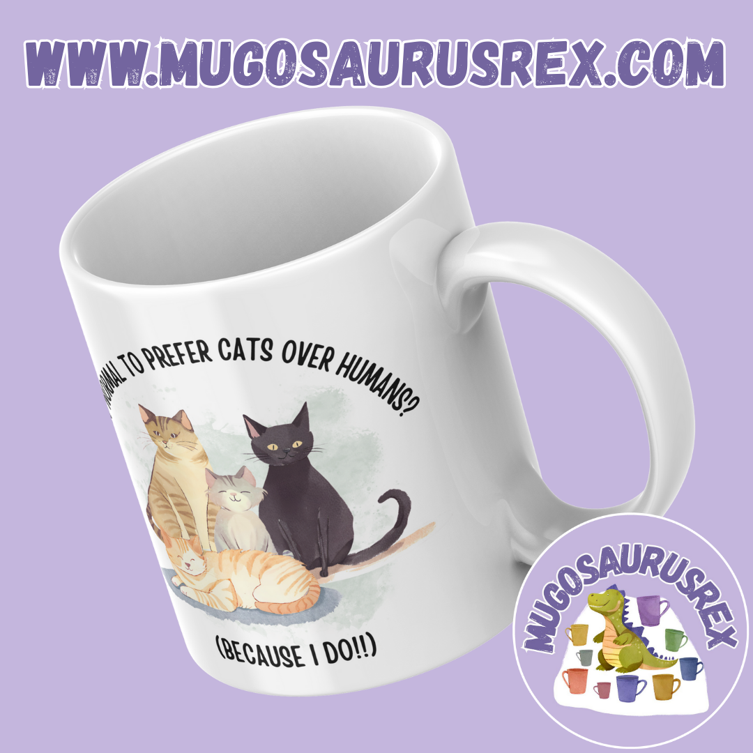 PREFER CATS | DOGS OVER PEOPLE | Animal Lover | People Hater | 11oz Ceramic Mug