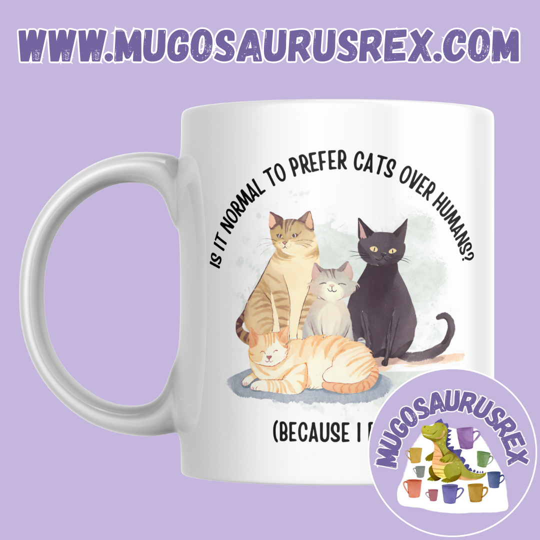 PREFER CATS | DOGS OVER PEOPLE | Animal Lover | People Hater | 11oz Ceramic Mug