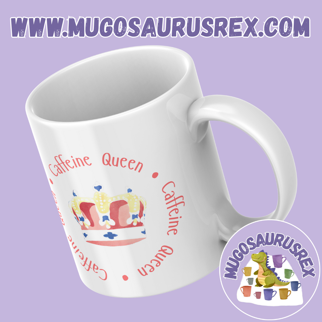 CAFFEINE KING | CAFFEINE QUEEN | Funny | 11oz Ceramic Mug