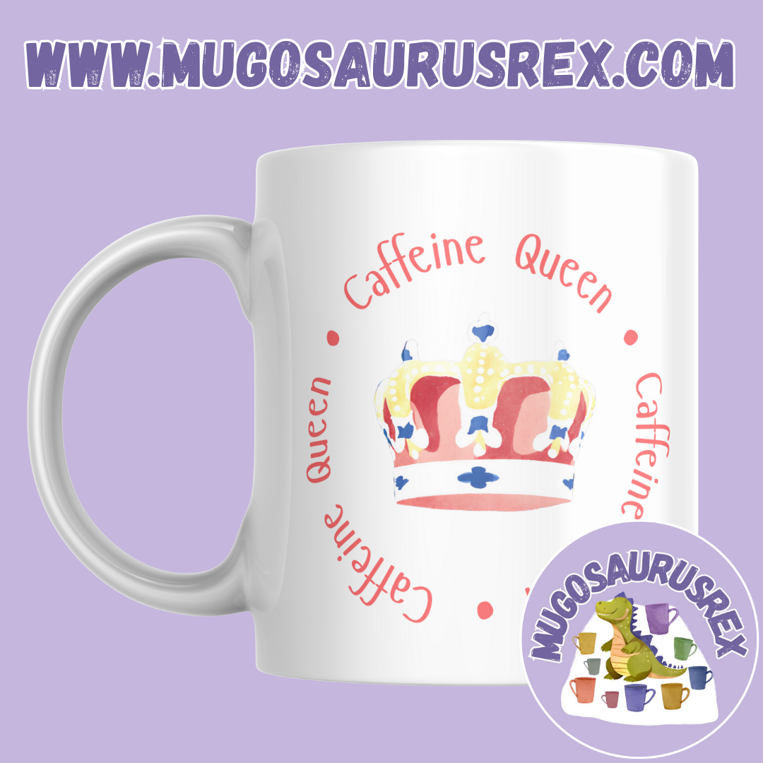 CAFFEINE KING | CAFFEINE QUEEN | Funny | 11oz Ceramic Mug
