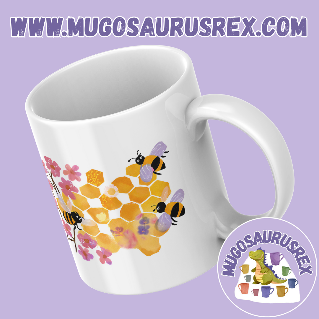 BUSY BEES | Floral | Honey | 11oz Ceramic Mug