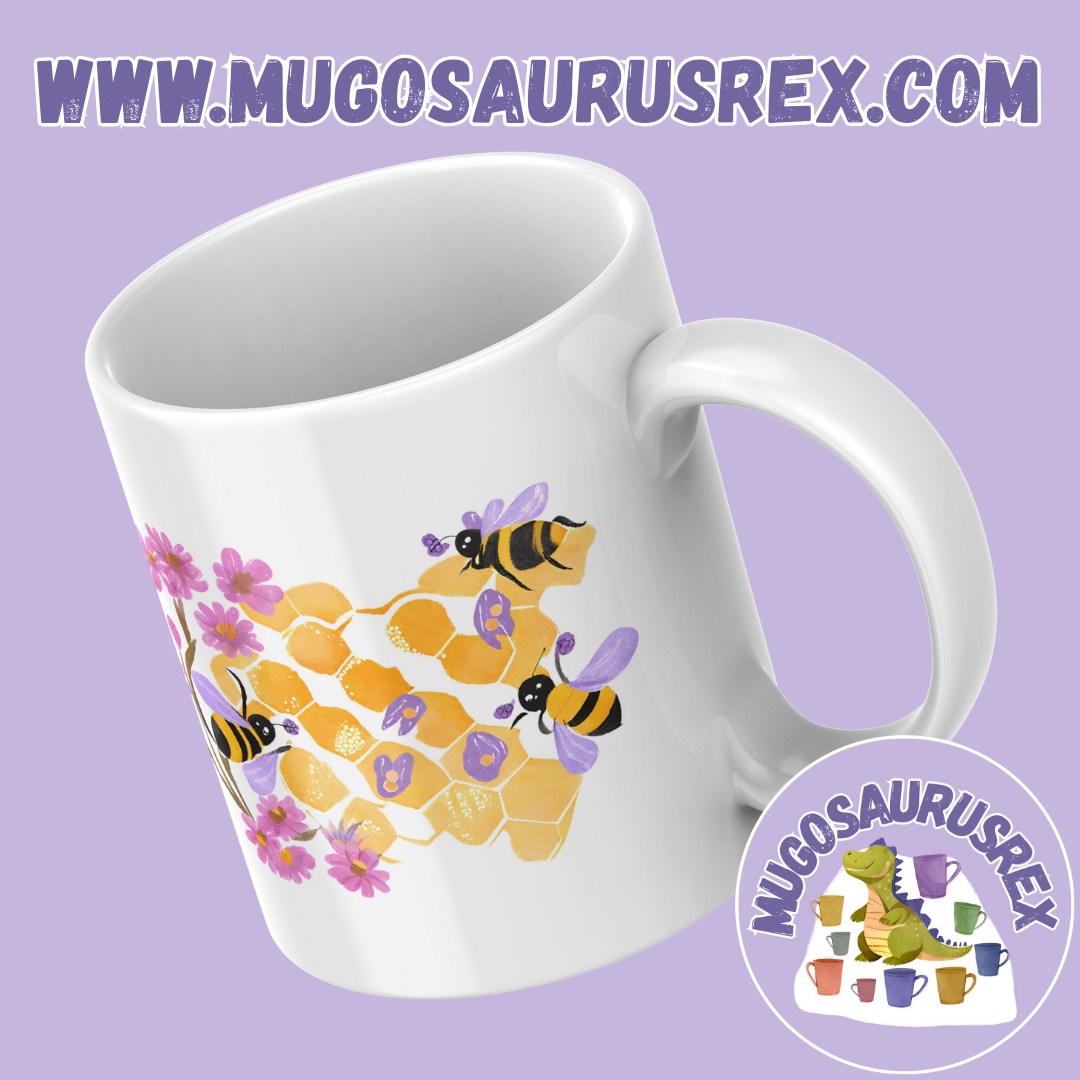 BUSY BEES | Floral | Honey | 11oz Ceramic Mug