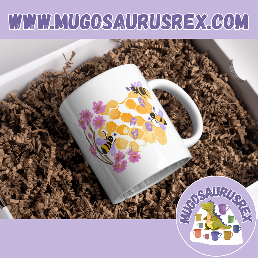 BUSY BEES | Floral | Honey | 11oz Ceramic Mug