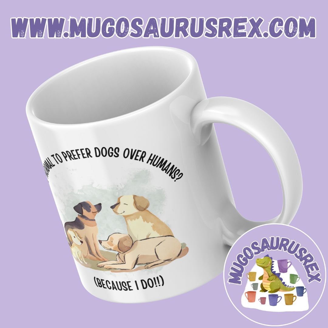 PREFER CATS | DOGS OVER PEOPLE | Animal Lover | People Hater | 11oz Ceramic Mug