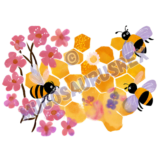 BUSY BEES | Floral | Honey | 11oz Ceramic Mug