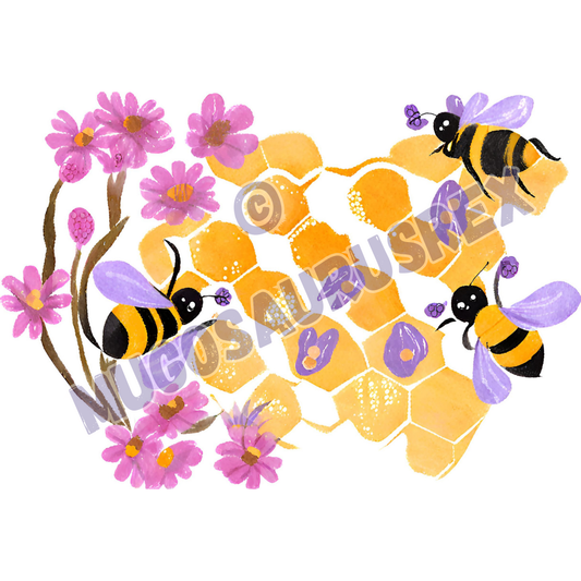 BUSY BEES | Floral | Honey | 11oz Ceramic Mug