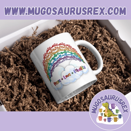 PEACE LOVE EQUALITY | Pride | LGBTQIA+ | 11oz Ceramic Mug
