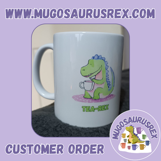 TEA-REX | Dinosaur | Tea Drinker | Funny | 11oz Ceramic Mug